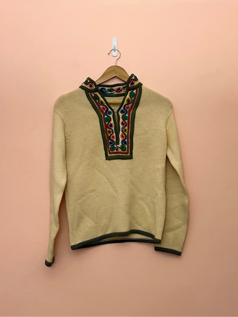 Vintage 1950s B. Altman & Co 100% Wool Patterned Sweater Small